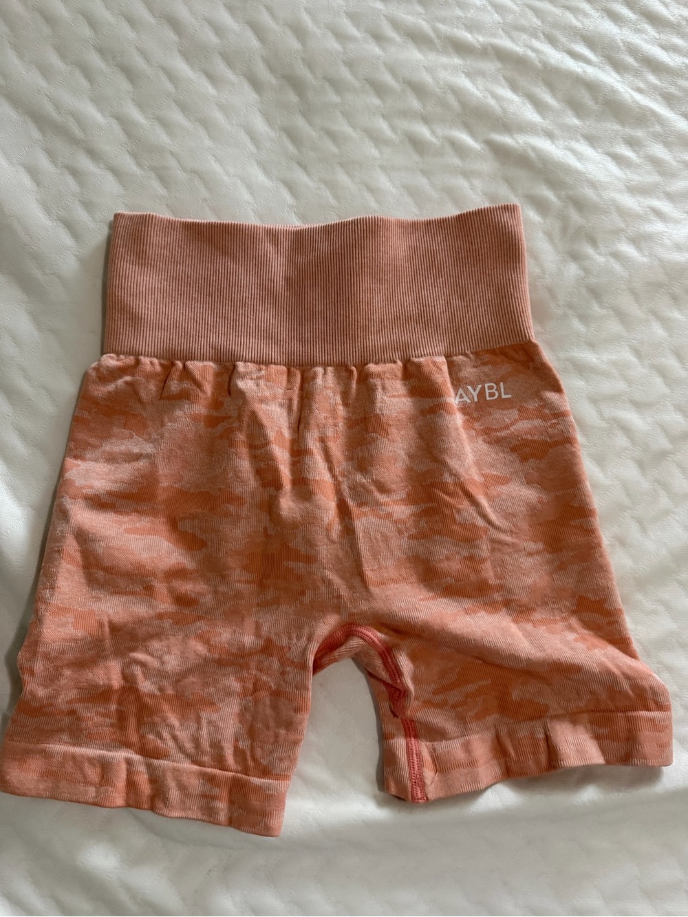 AYBL Coral Camo High-Waist Bike Shorts